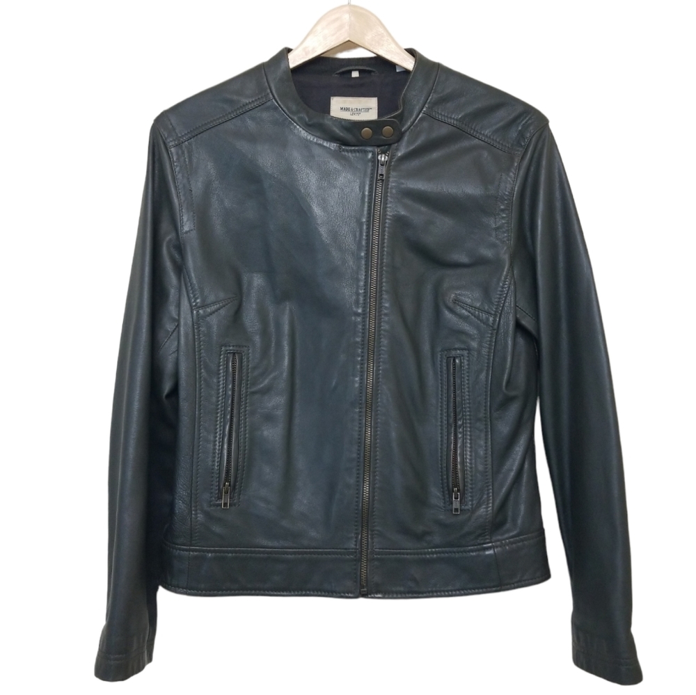 Levi's Made & Crafted Leather Cafe Racer Motorcycle Jacket Size 3